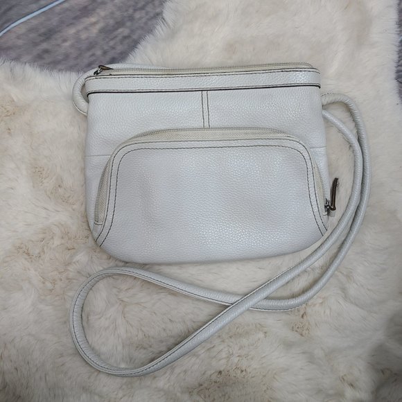 Tignanello Crossbody purse, Off White Pebble Leather - Picture 7 of 7